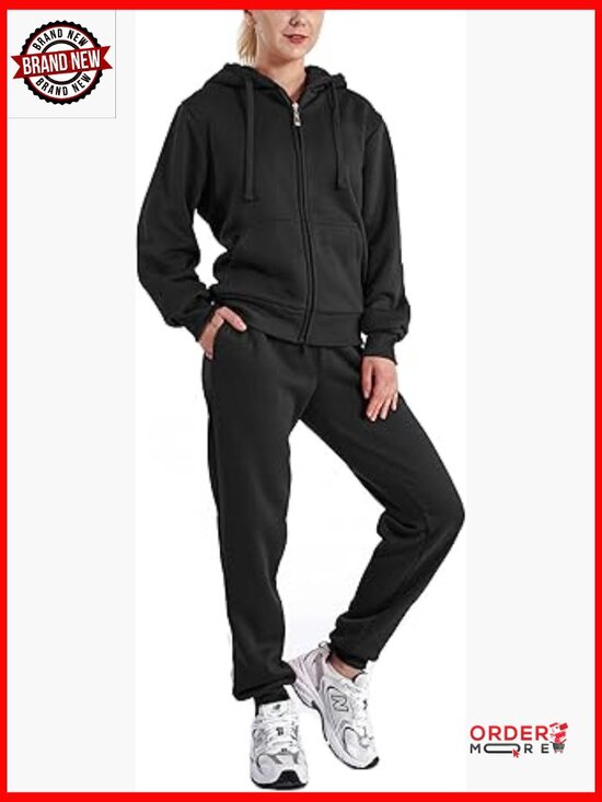 Tops - Sherpa Lined Zip Up Hoodie & Jogger Set 2 Piece